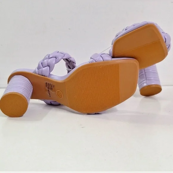 A New Day Lilac Purple Basil Slip On Double Band Woven Mule Heels New! - Picture 5 of 10